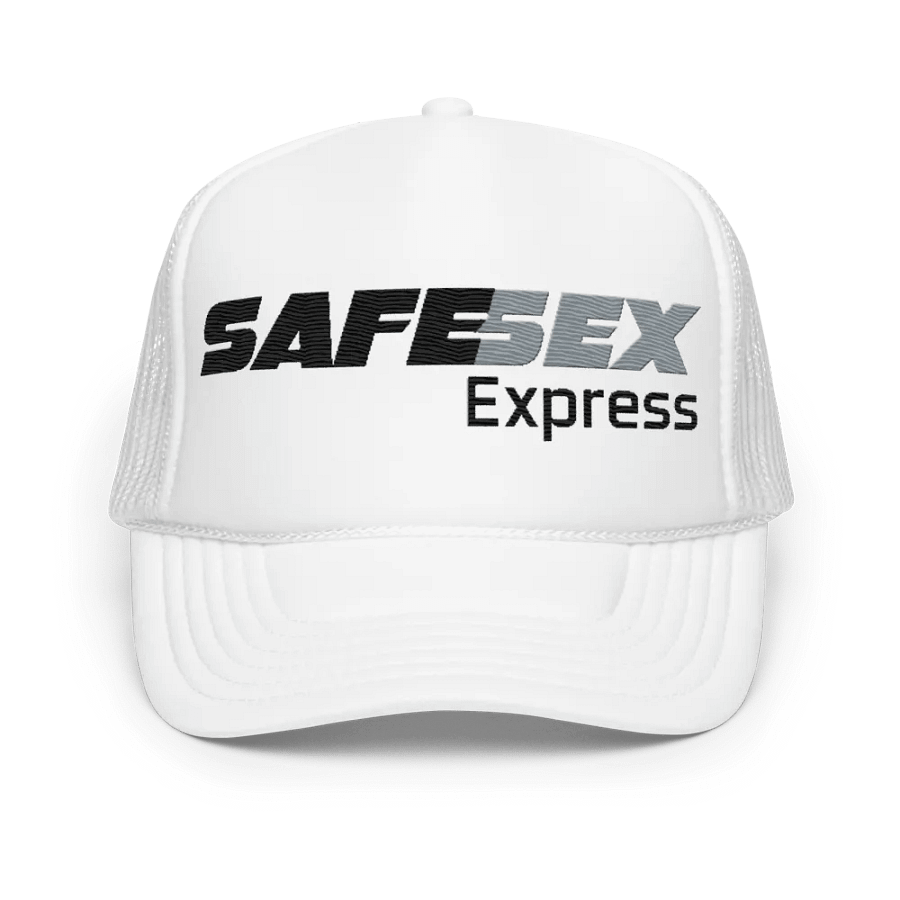 Safe Sex White Trucker Hat product image (1)