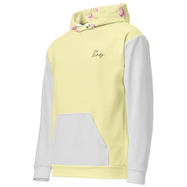 Lingling Kwong Sushi Design Unisex Hoodie (Pale Yellow & Light Gray) product image (2)