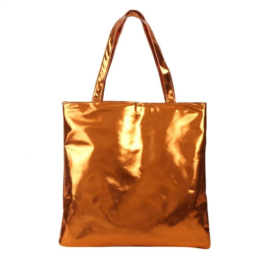Solid Color Shiny Casual Handbags PU Shoulder Bag 2023 Glossy Tote Bags product image (4)