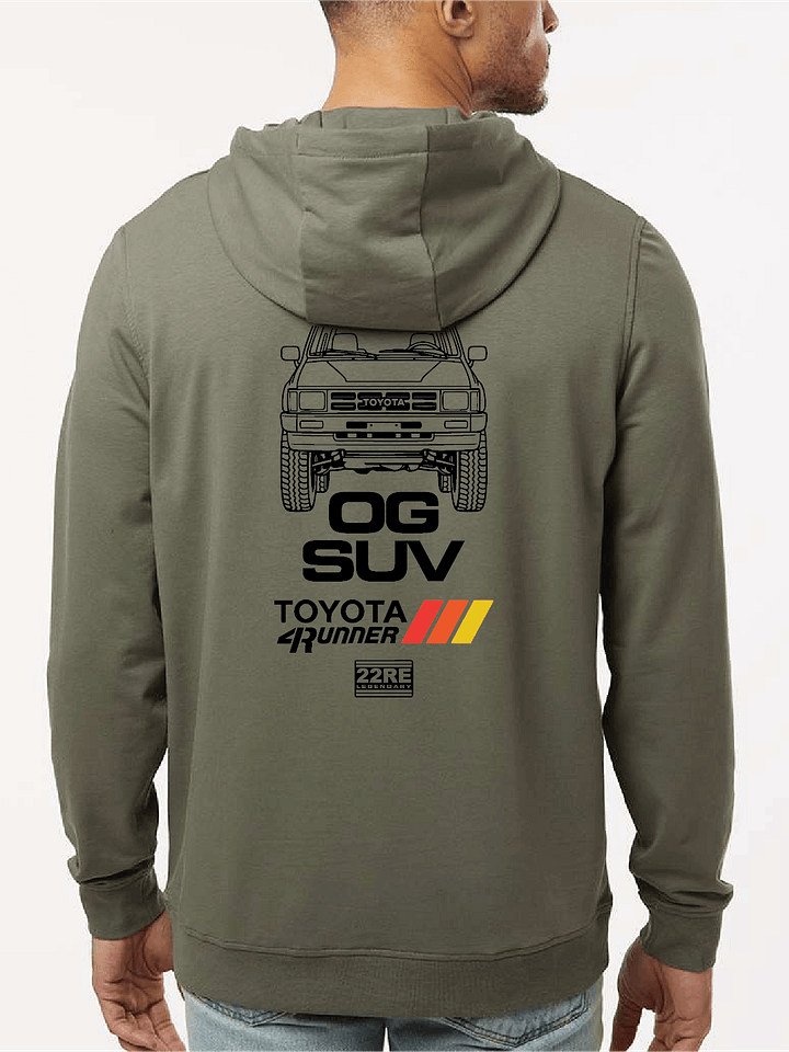 Vertical Unisex Premium Hoodie - Olive/Black product image (1)
