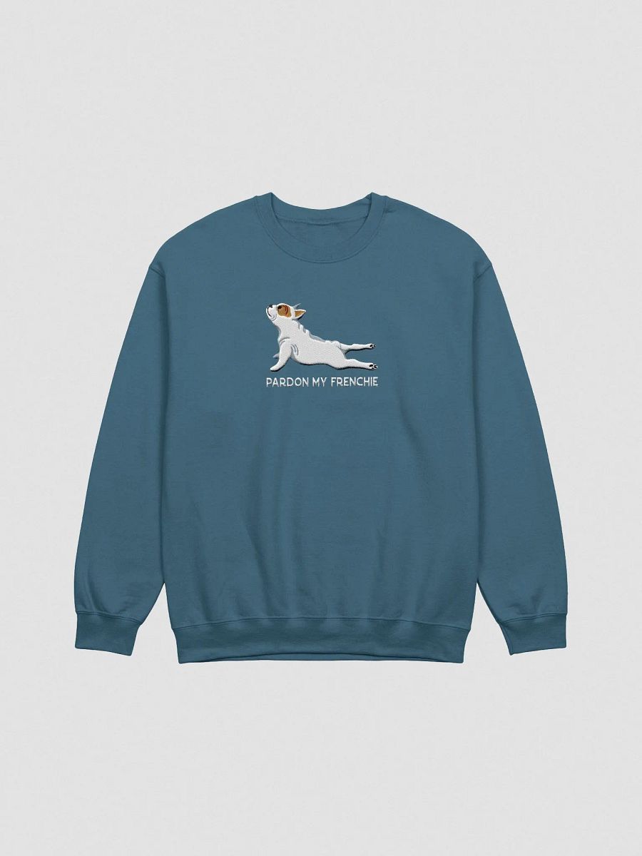 Pardon My Frenchie Sweatshirt (Embroidered) of a French Bulldog(Pied) product image (4)
