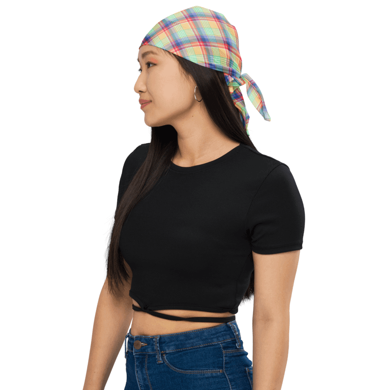 Bright Pastel Plaid Bandana product image (1)