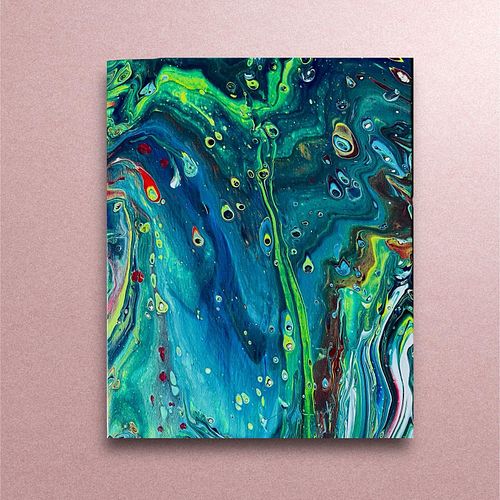 Acrylic poured painting in green and blue.
.
.
.
.
.
.
#acrylicpour #pouredacrylics #acrylicpouredart #abstractpourart #poure...