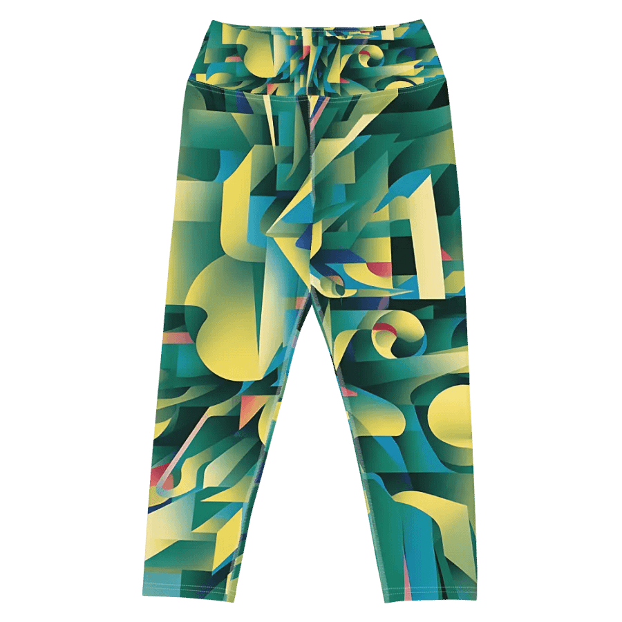 Abstract Lithographic Pattern Design Yoga Capri Legging - V8 product image (4)