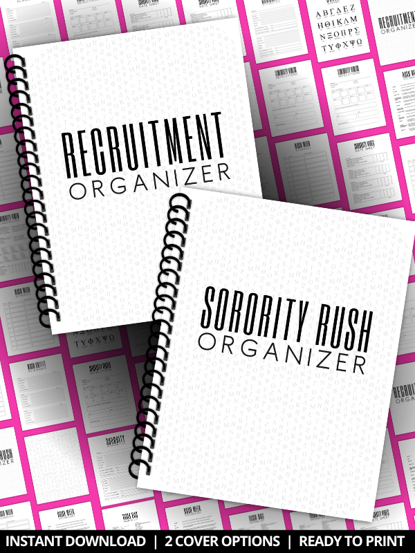 Sorority Recruitment Organizer, Sorority Rush Organizer, Rush Week Planner Checklist product image (1)