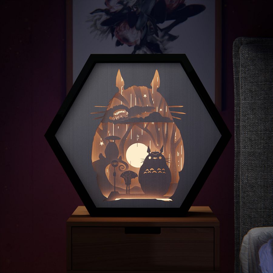 Totoro Lightbox template 4 in 1 - PDF PNG SVG DXF + Video Tutorial product image (5)