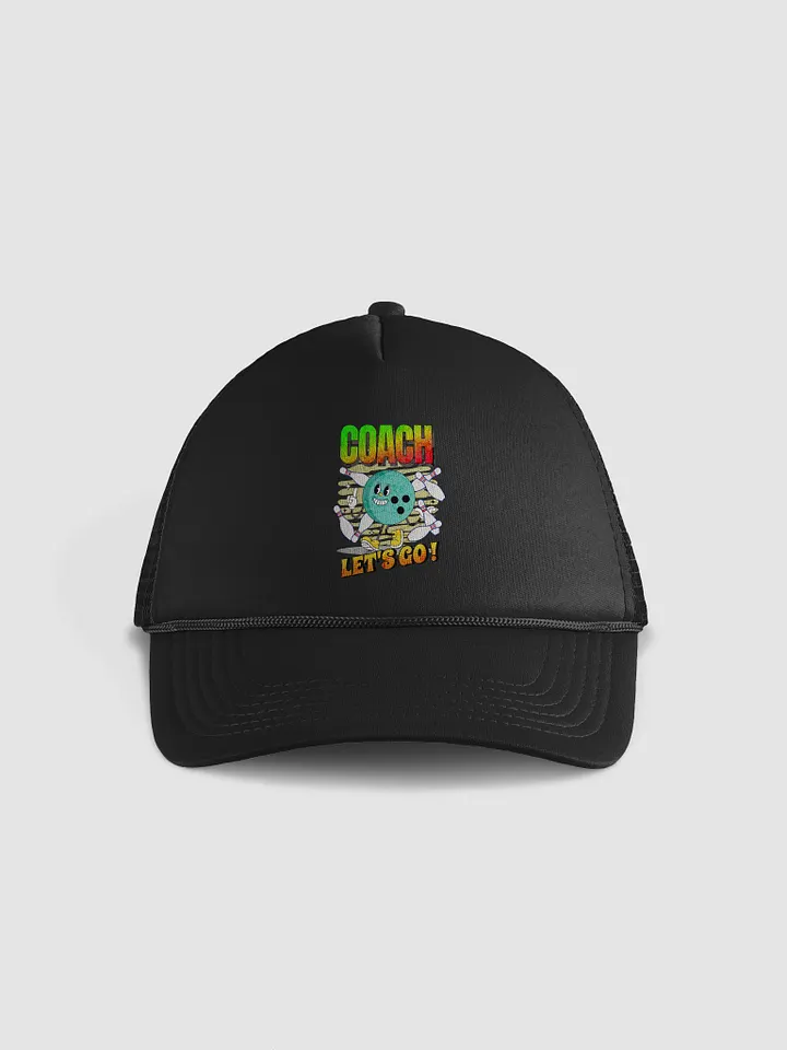 Retro Mascot Coach Bowling Energetic Foam Trucker Hat product image (1)