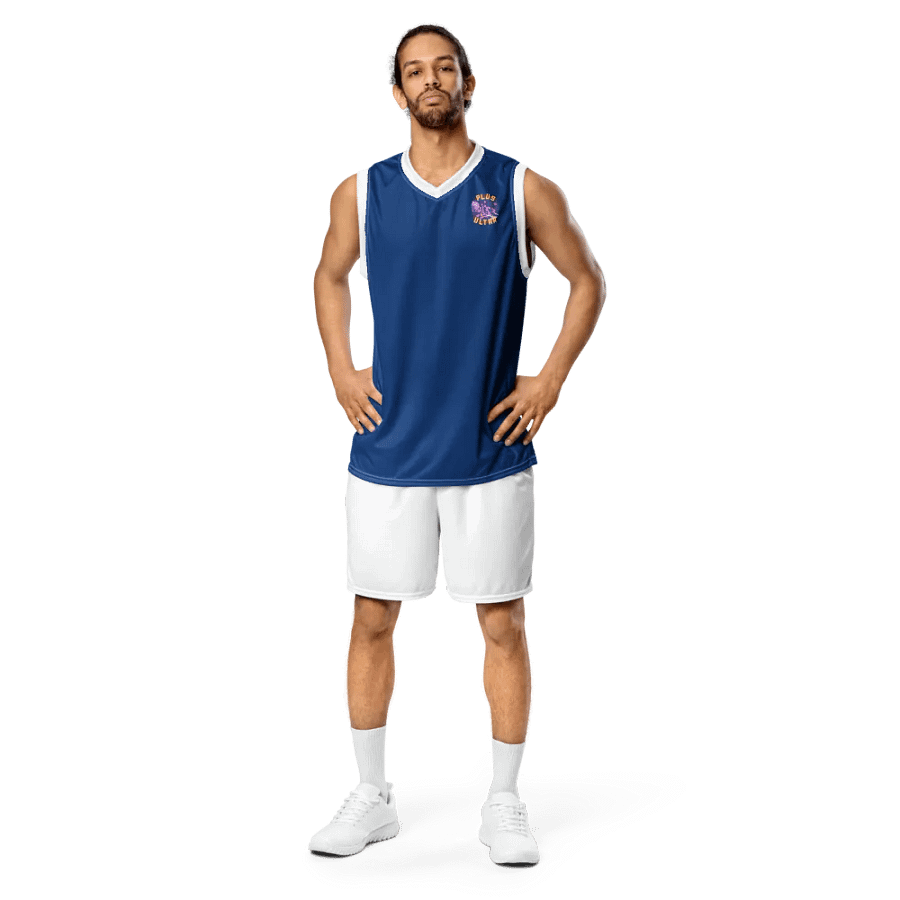 Blue Plus Ultra Basketball Jersey (Back) product image (4)