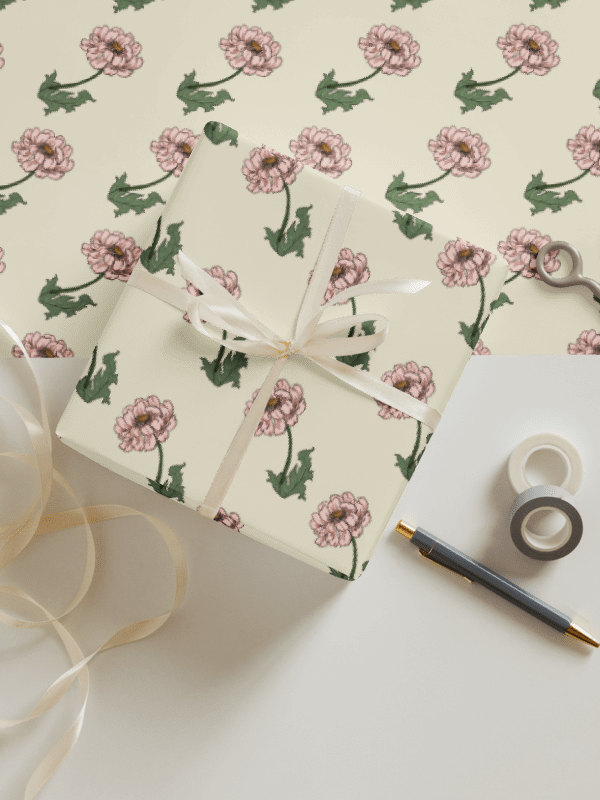 Pink Peony Wrapping Paper product image (2)
