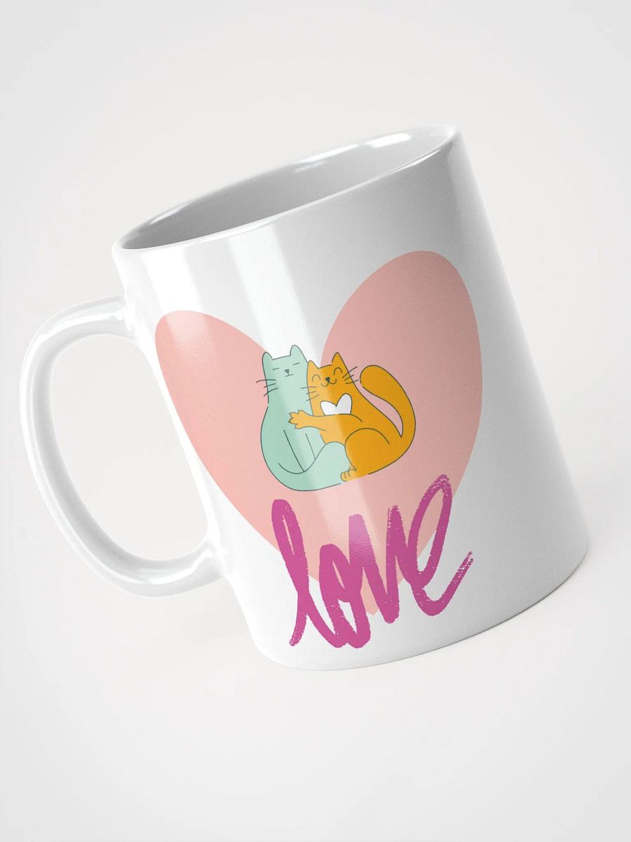 White Glossy Mug Lovely Cats product image (3)