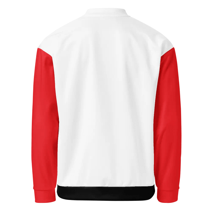 Black/White/Red Bent Lines Unisex Bomber Jacket product image (2)