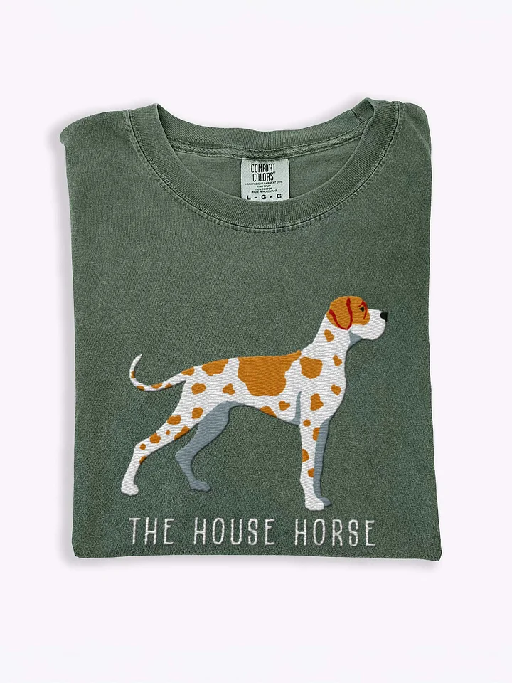 The House Horse T-Shirt(Embroidered) of a Great Dane(Fawn Harlequin) product image (1)