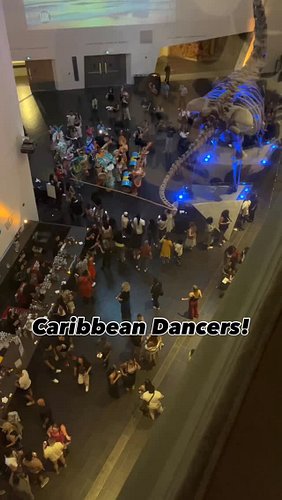 We’re getting an aerial view of the Caribbean dancers from the large window on the 3rd floor in the Byzantium gallery!