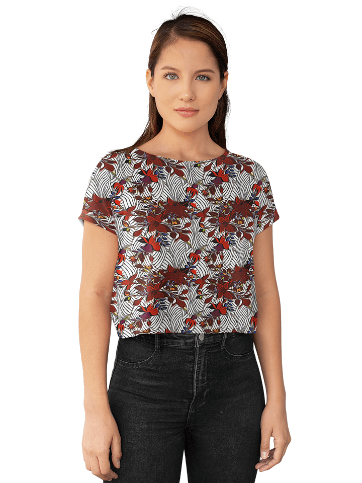 Floral Stripes | Crop Tee product image (1)