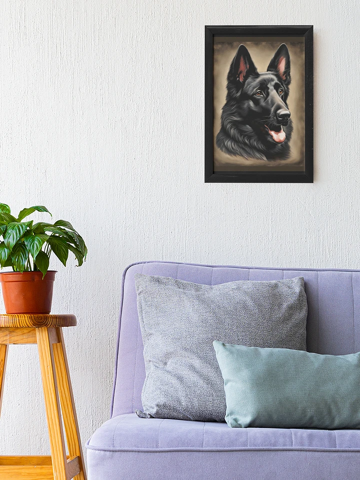 Black German Shepherd Framed Wall Art Print product image (2)