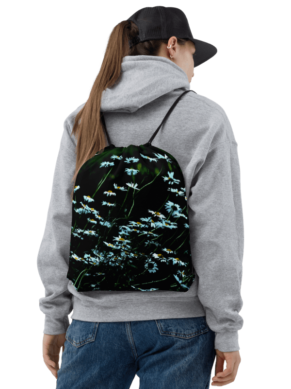 Rucksackbeutel mit Kordelzug - Blumenwiese bei Nacht product image (2)