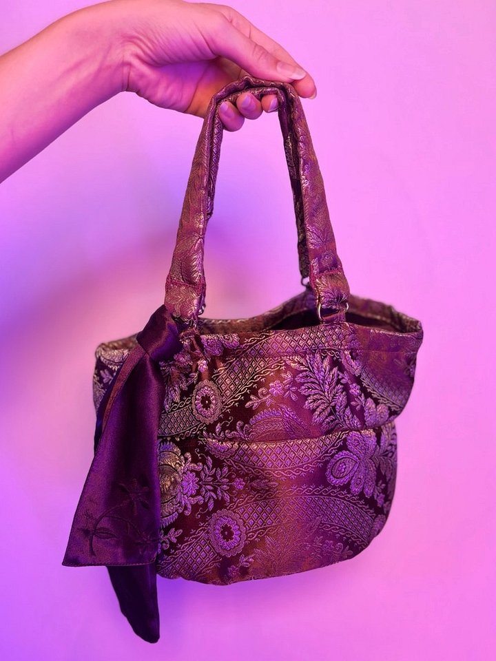 Small Franken Purse (Floral Coper Gold and Purple) product image (1)