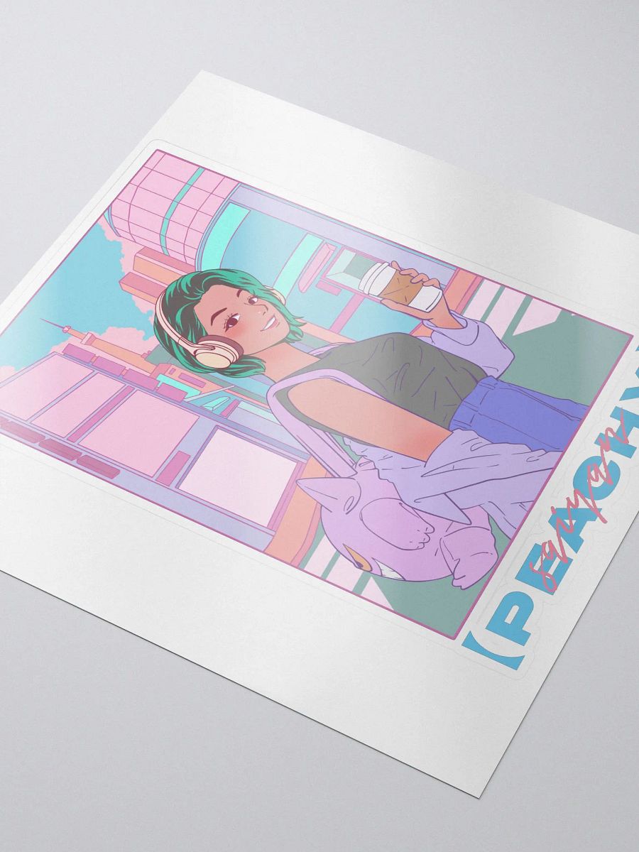 Walking with Peachy Sticker product image (3)
