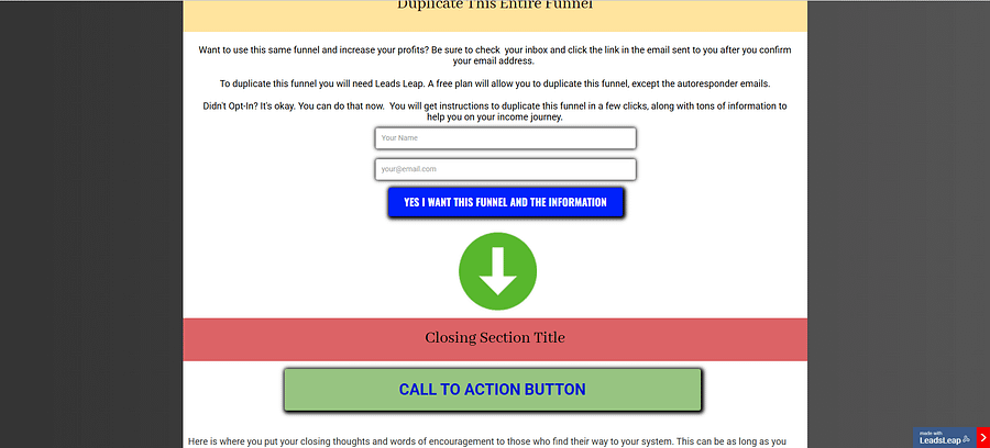 One-Page Marketing System Leads Leap Template product image (4)