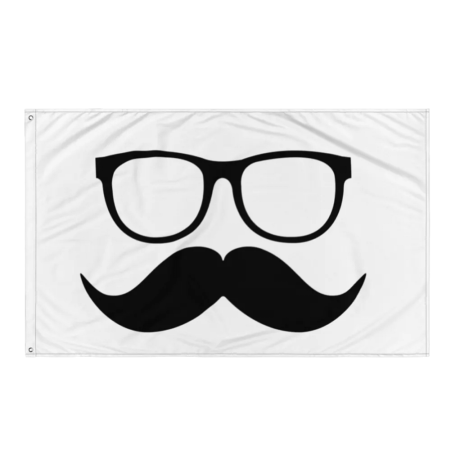 Black Moofstache Flag product image (3)
