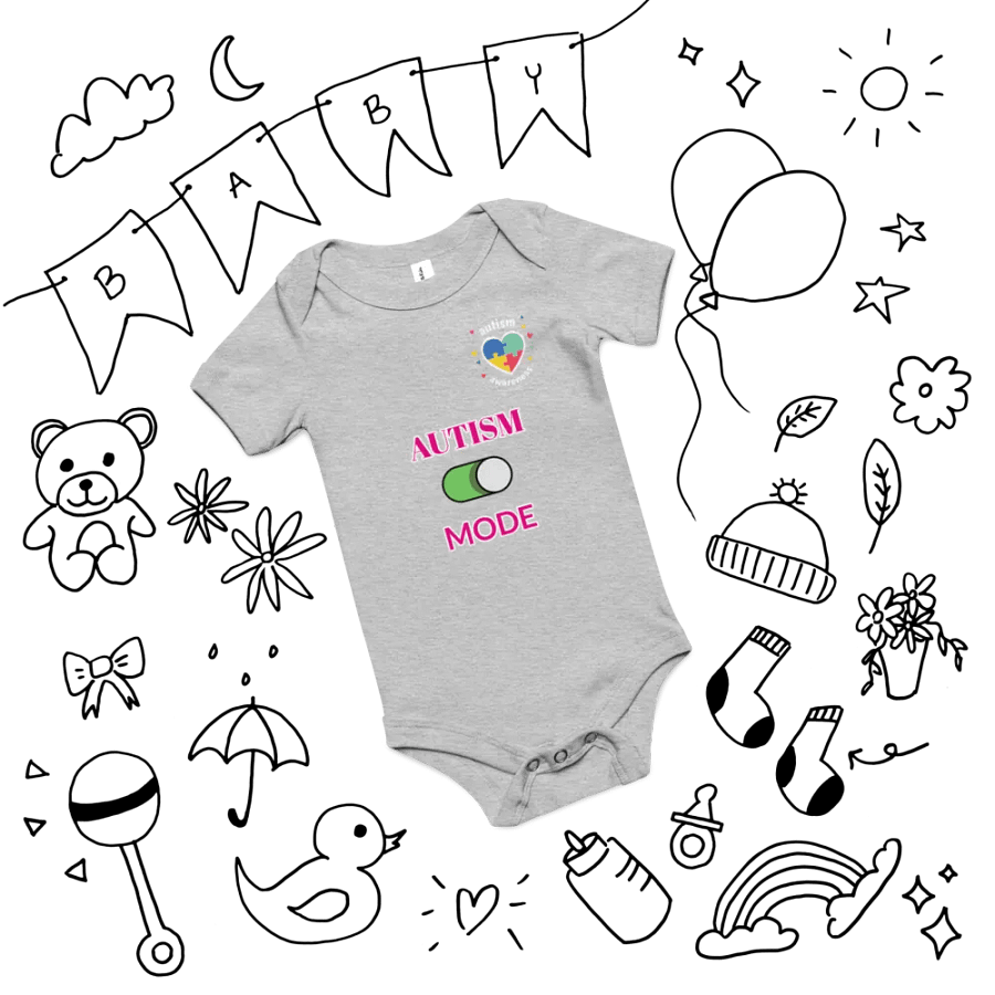 Autism Mode Puzzle Heart Baby Onesie product image (12)