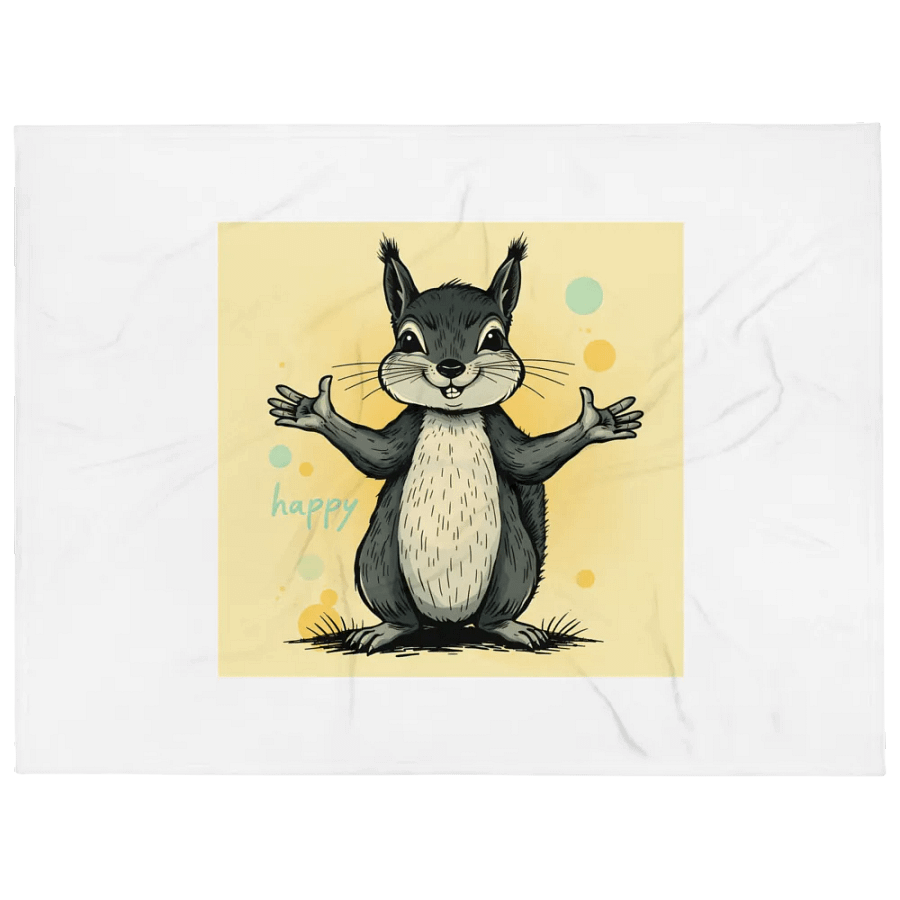 Happy Squirrel Throw Blanket product image (1)