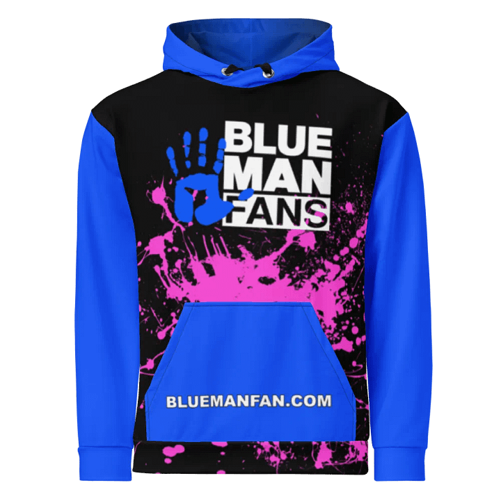 Blue Man Fans Hand Print Unisex Hoodie product image (1)