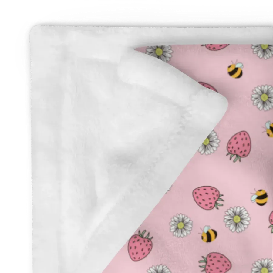 Strawberries And Flowers Blanket product image (12)