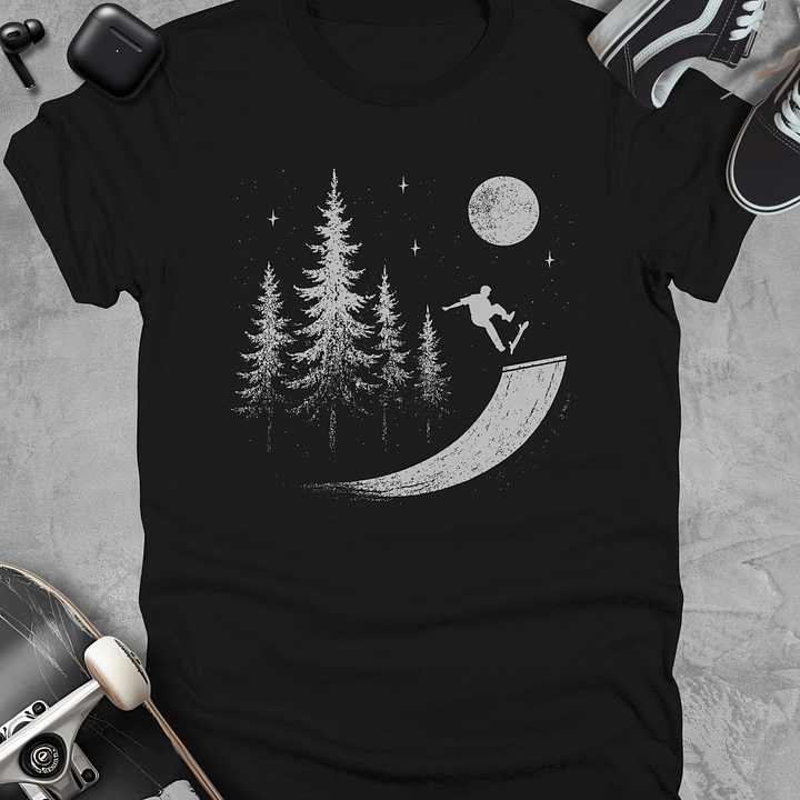 Moon skateboarding t-shirt, Unisex product image (1)