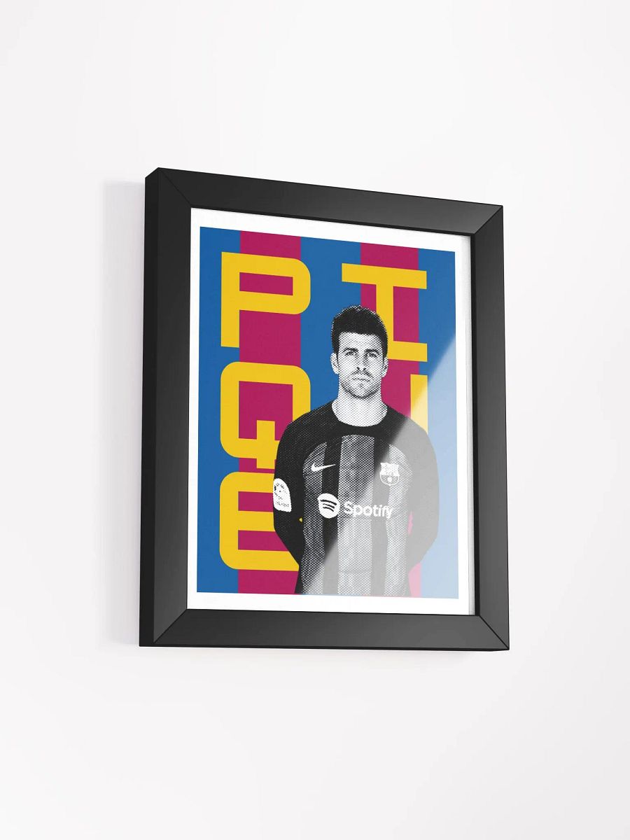 Gerard Piqué BW Barcelona Name Art Framed Print product image (2)