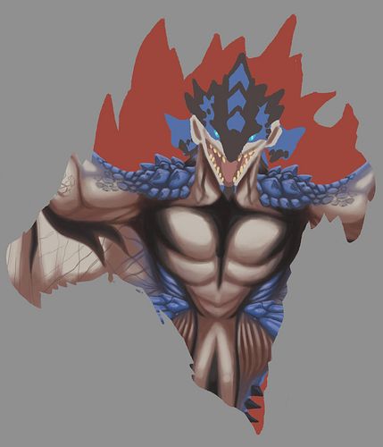 Working on a new design finally!

Taking the silhouette of Rathalos and painting Azure inside it. Got some more work to do, b...