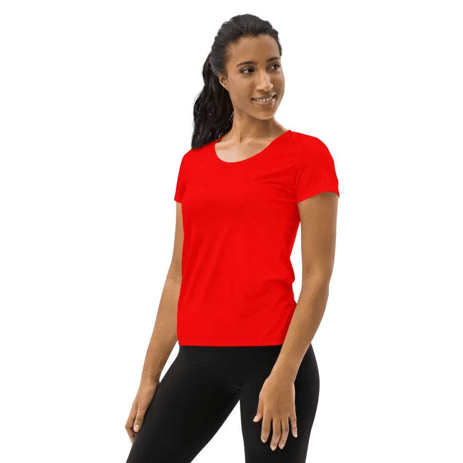 Plain Color Red Athletic T-Shirt product image (3)
