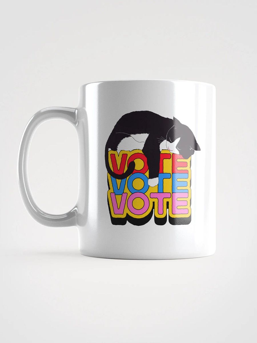 Vote Cat Slumbering White Glossy Mug product image (4)