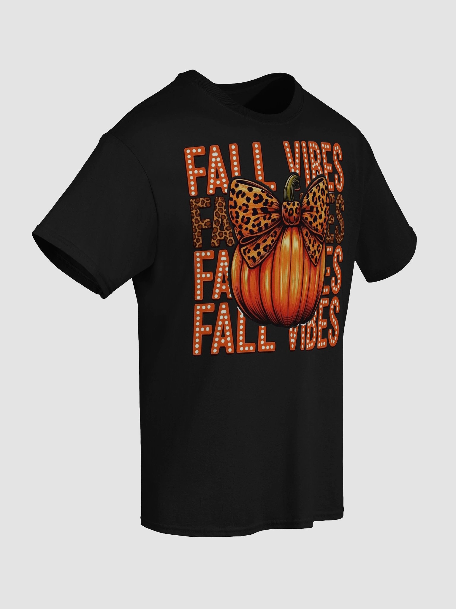 Leopard Bow Fall Vibes T-Shirt product image (62)