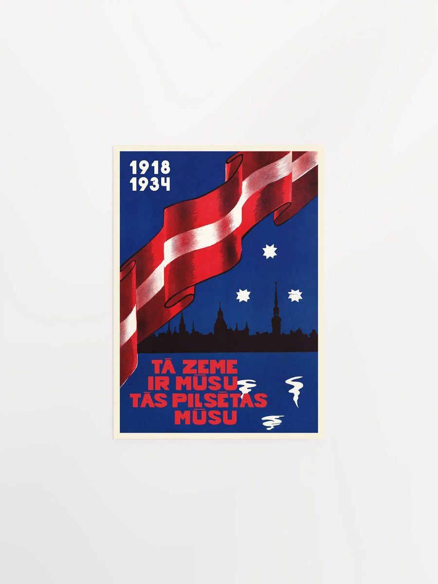 Latvia retro poster, Riga, 1930 — retro vintage travel poster, retro travel wall art, propaganda poster, patriotic product image (6)