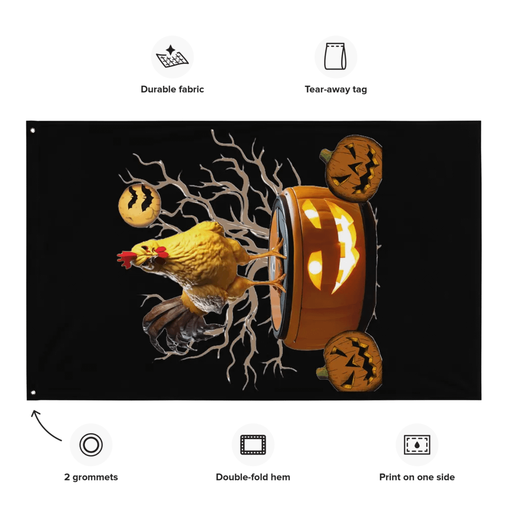 Rooster Rides Again Halloween Flag product image (6)