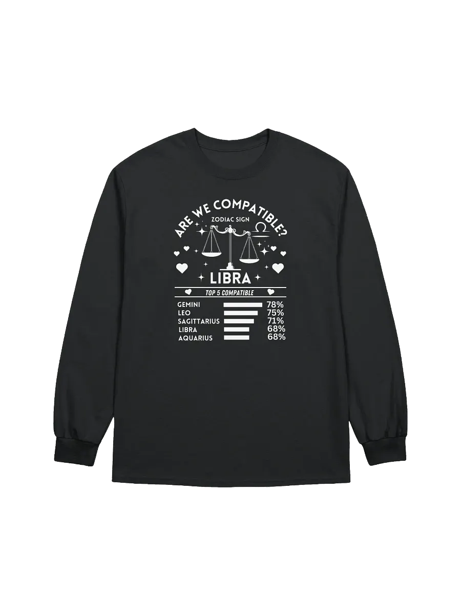 Libra Zodiac Sign Romantic Compatibility - Gildan Ultra Cotton Unisex Long Sleeve T-Shirt - Dark Colors product image (2)