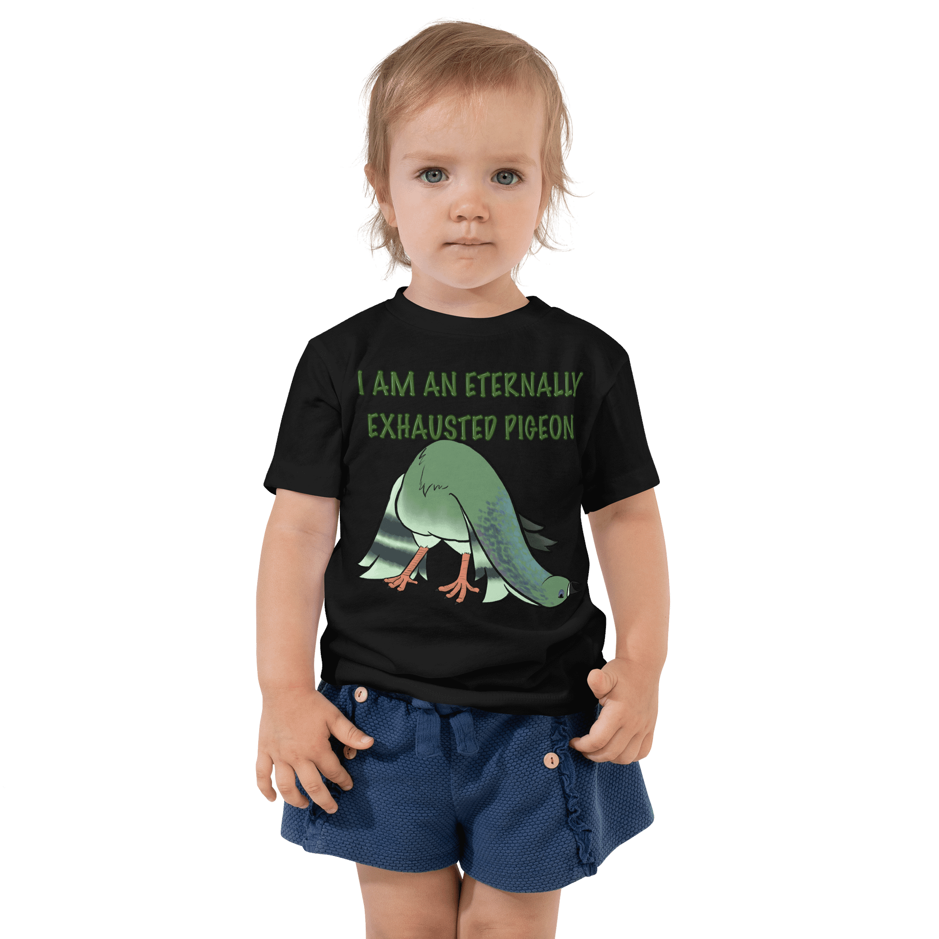 Eternally Exhausted Pigeon Toddler Tee product image (1)