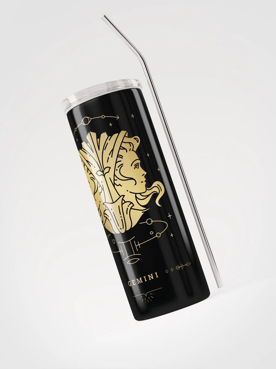 Celestial Gold Gemini Zodiac Stainless Steel Tumbler - Sip in Celestial Style product image (3)