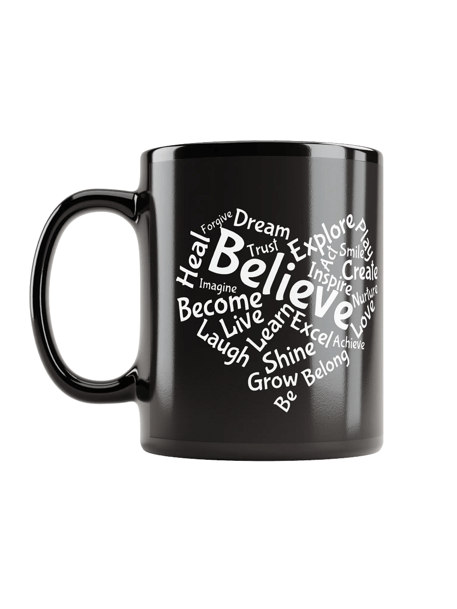 Motivational Heart Word Cloud Mug - Black product image (2)