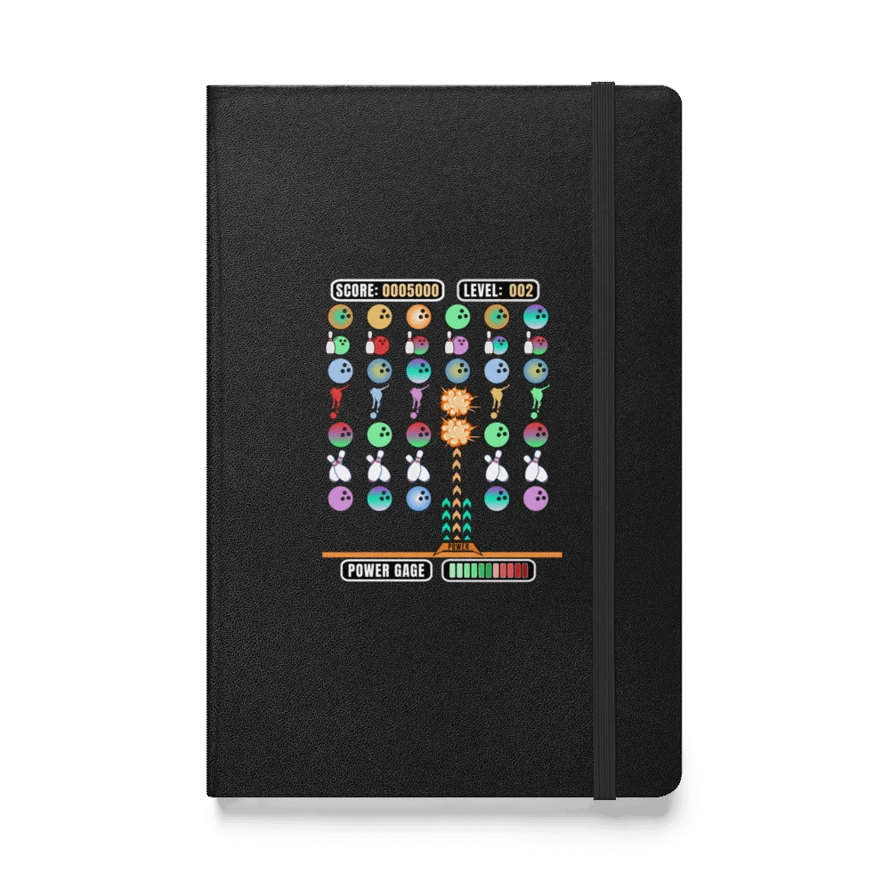 Space Invader Game Bowling Arcade Explosion Hardcover Notebook product image (1)