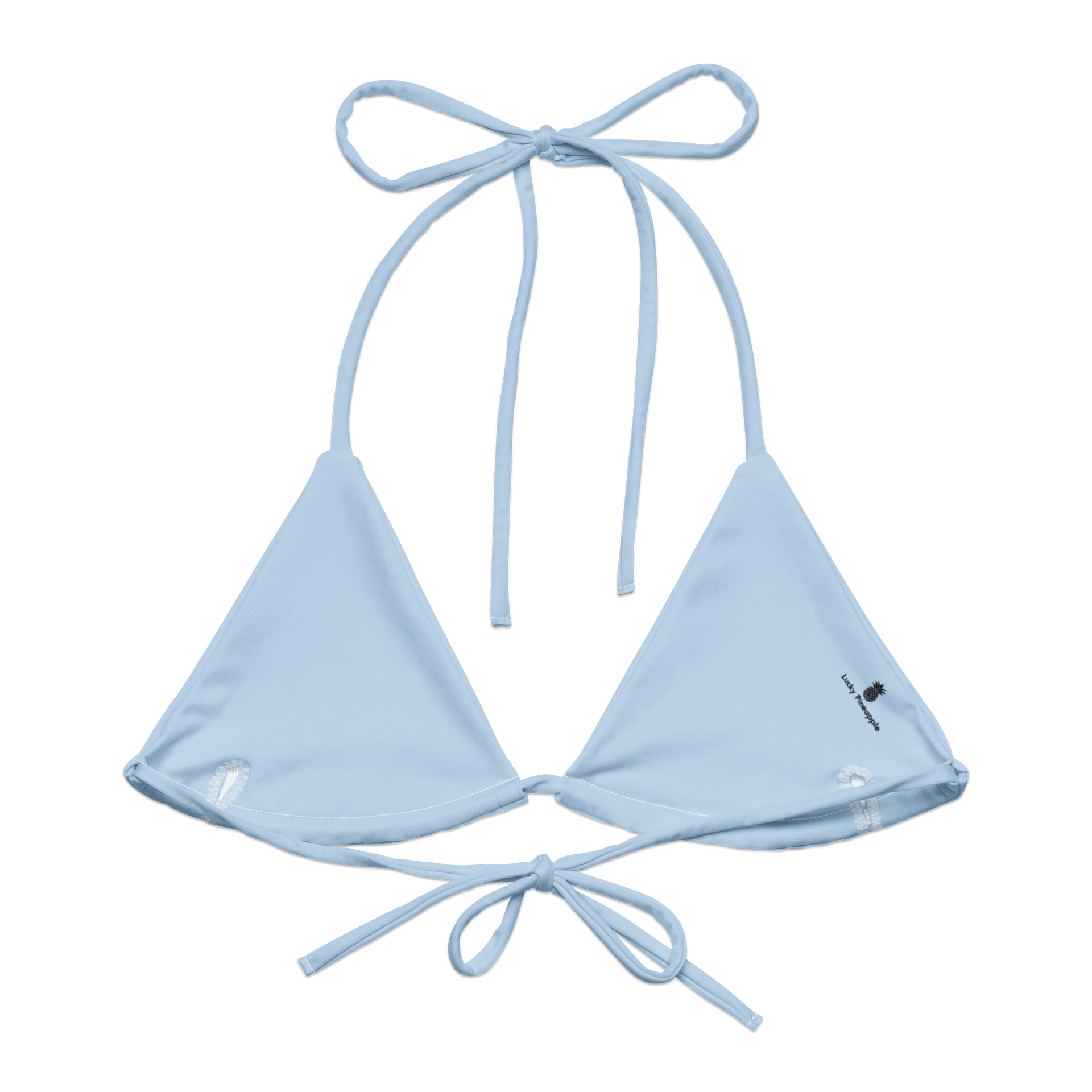 Baby Blue Solid Color String Bikini Top product image (2)