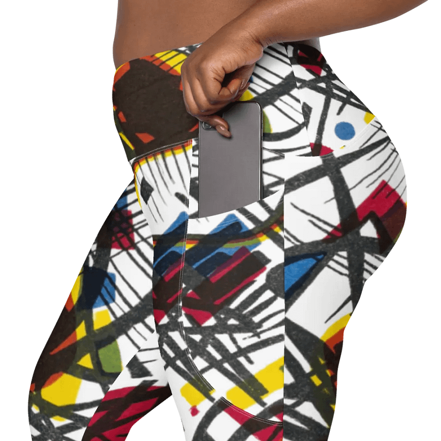 Abstract Lithographic Pattern Design Leggings with pockets - V3 product image (12)
