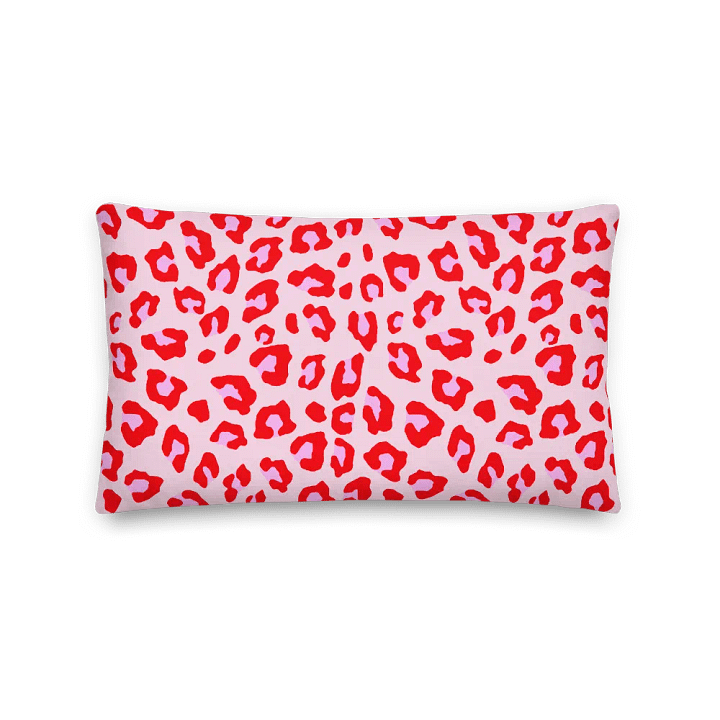 Leopard Print Red and Pink Throw Pillow product image (1)