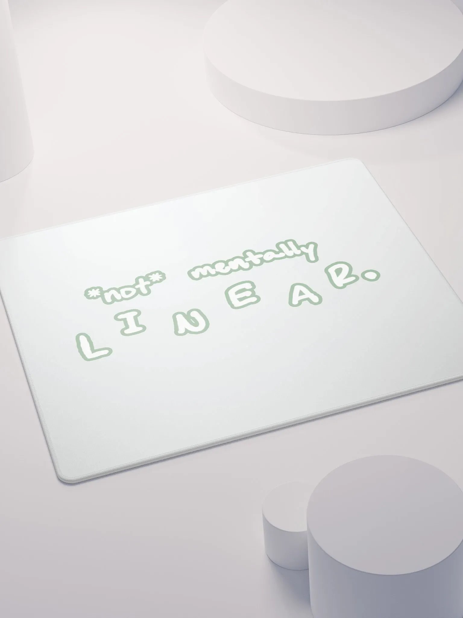 *not* mentally linear (lined design, #96B697) mouse pad product image (4)