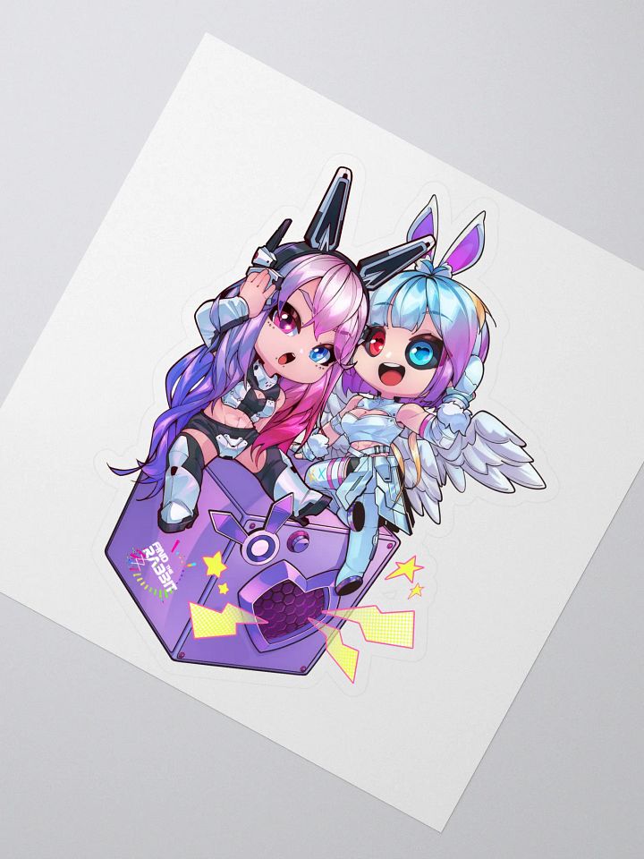 Kiss-Cut Chibi Anime Find the Rabbit OC + VTuber Music Speaker sticker product image (2)