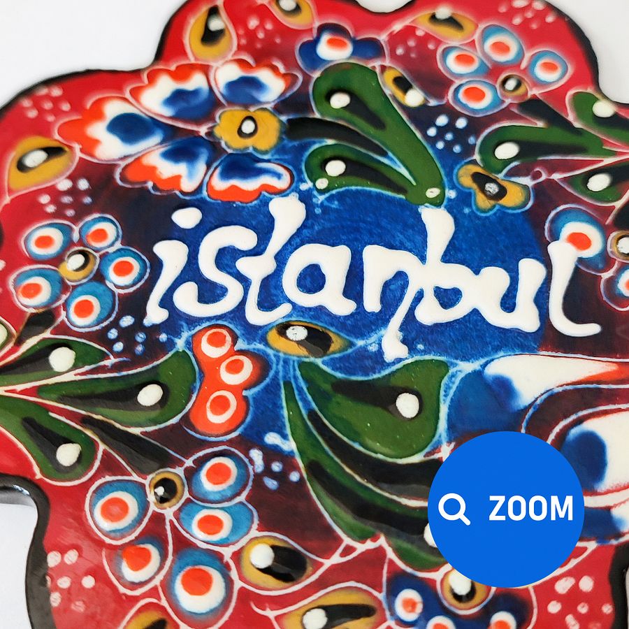 Ceramic coasters (11 cm, red) — handmade pottery, handmade ceramic, home decor, handmade gift, Turkish ceramic product image (5)