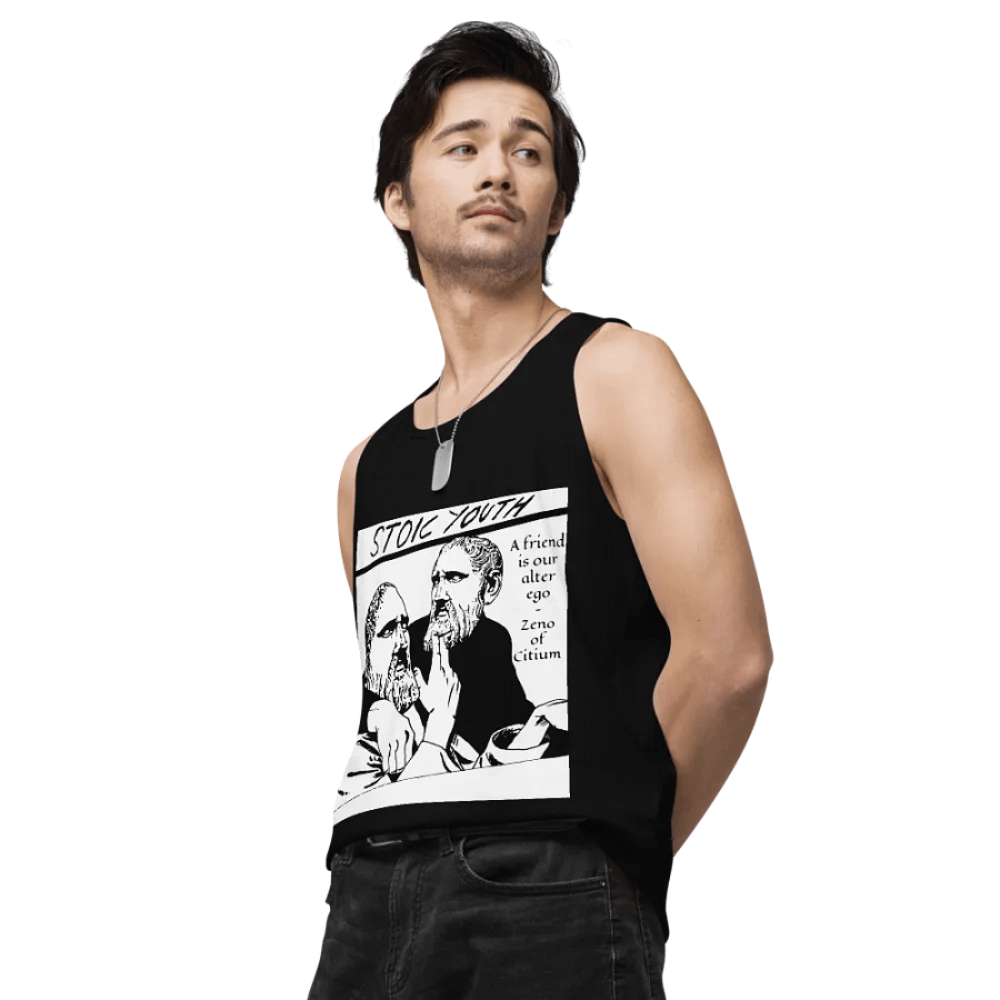 Stoic Youth Zeno of Citium quote Cotton Heritage Men's Premium Tank Top product image (4)