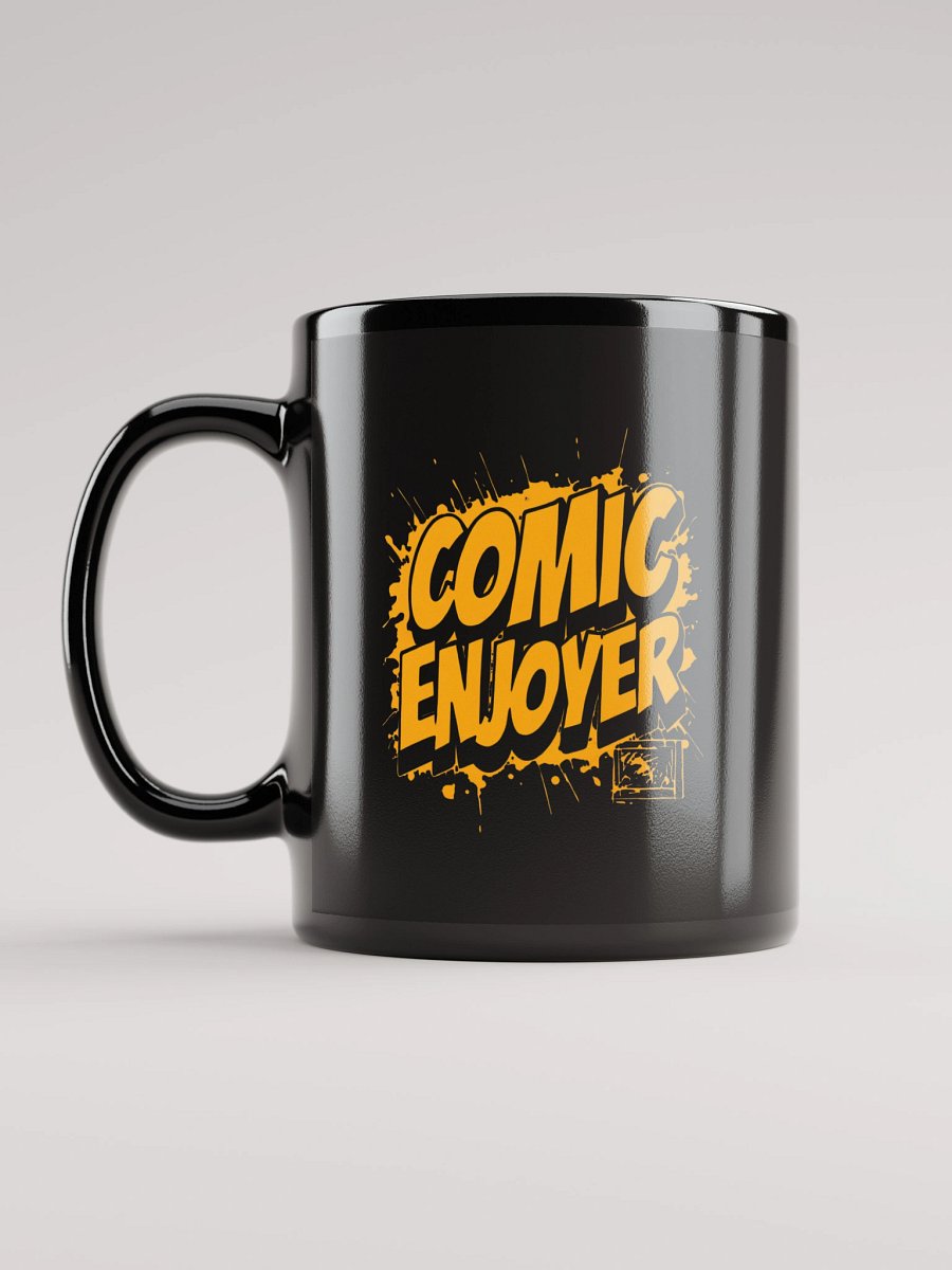 Comic Enjoyer Black Coffee Mug | Sleek Nerd & Geek Gift product image (6)