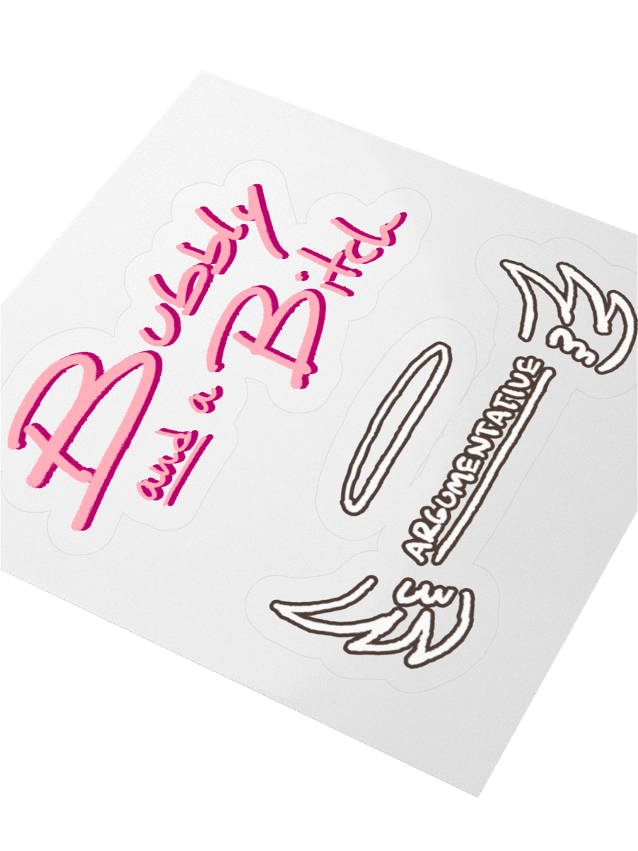 Bubbly and a B pink shadow sticker pack product image (7)